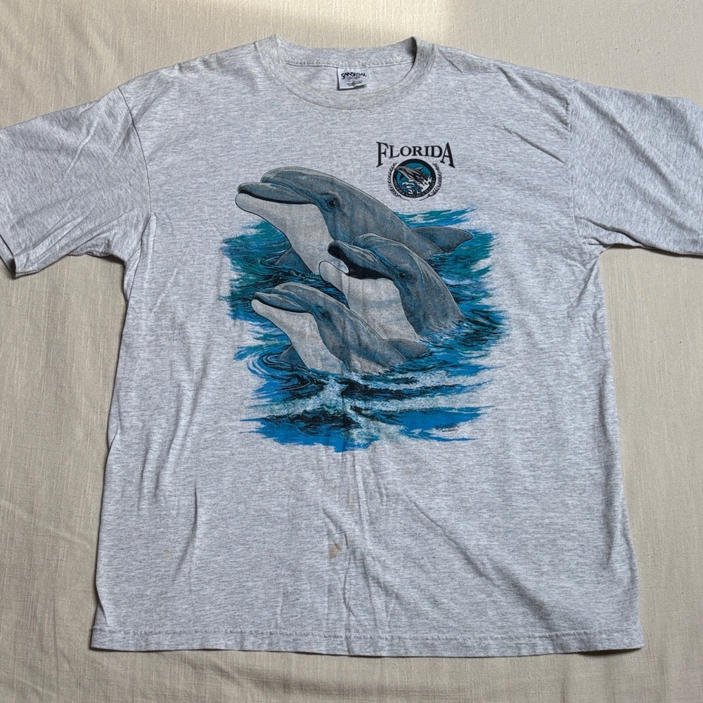 Vintage Florida Dolphin 100% Cotton T-Shirt, Size XL